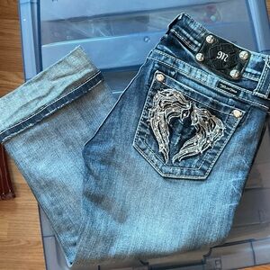 Miss Me Denim Jeans with Silver Embellishments